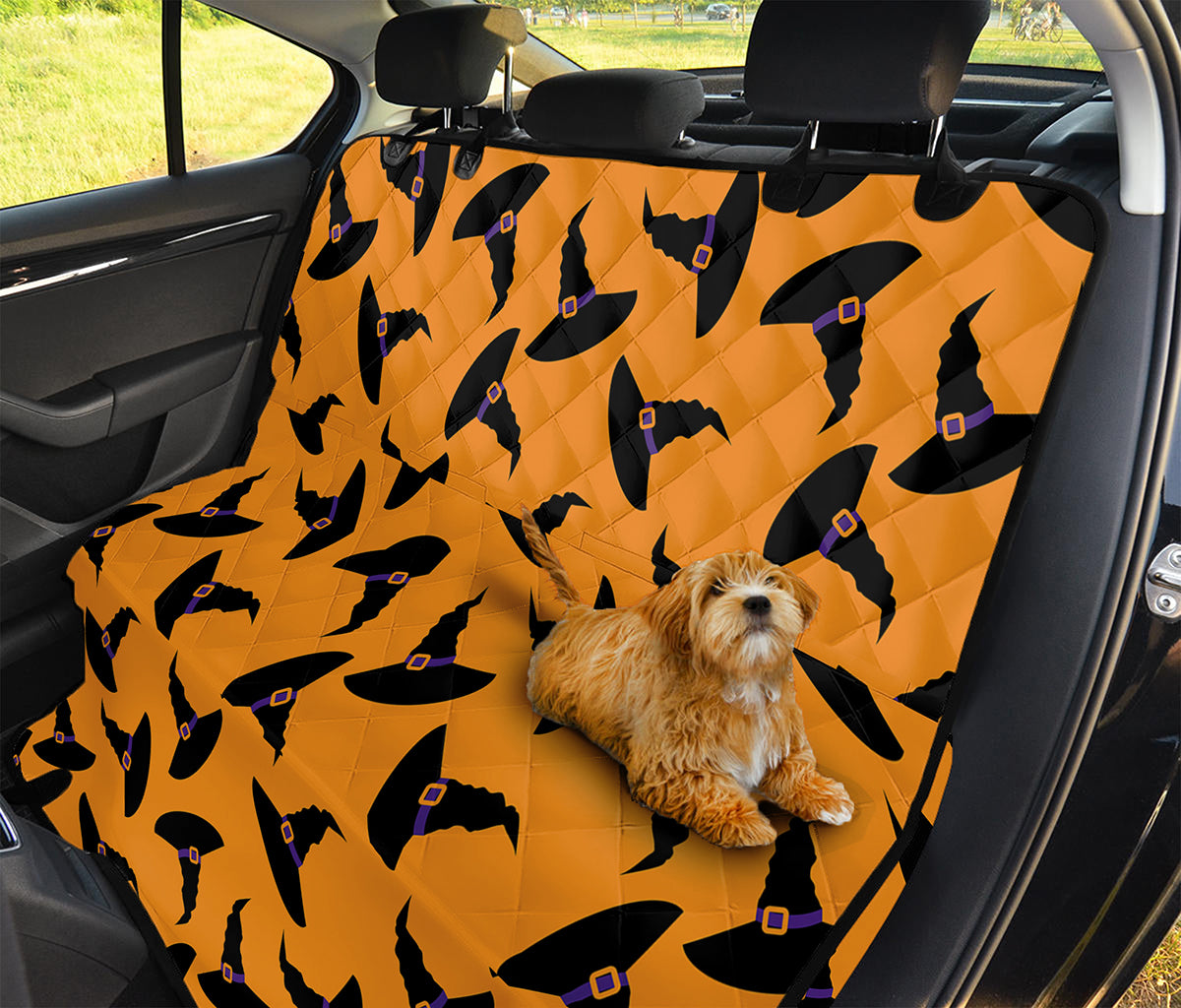 Halloween Witch Hat Pattern Print Pet Car Back Seat Cover