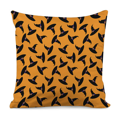 Halloween Witch Hat Pattern Print Pillow Cover