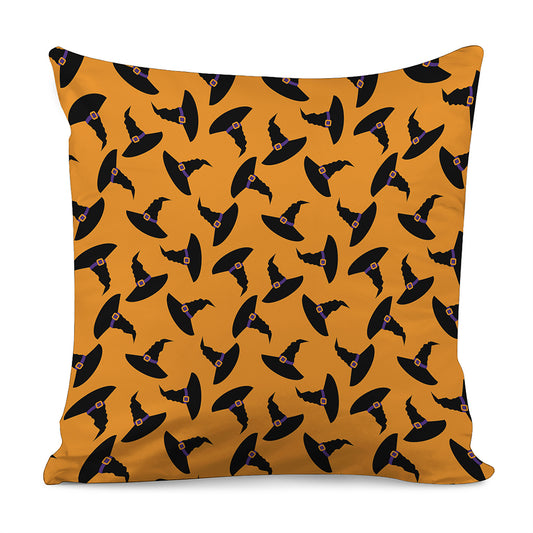 Halloween Witch Hat Pattern Print Pillow Cover