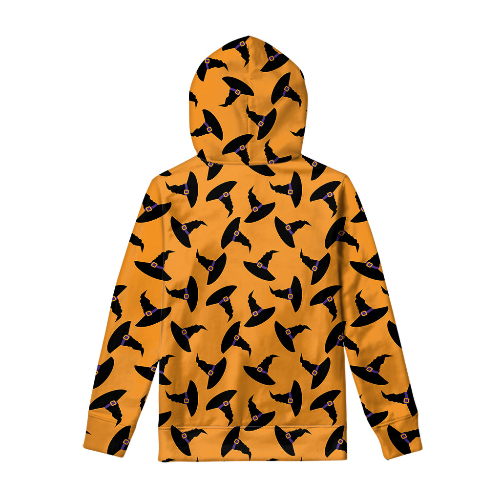 Halloween Witch Hat Pattern Print Pullover Hoodie