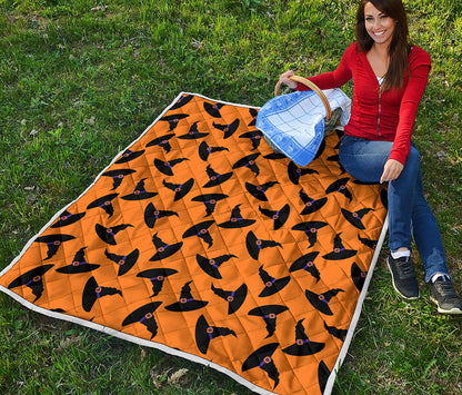 Halloween Witch Hat Pattern Print Quilt