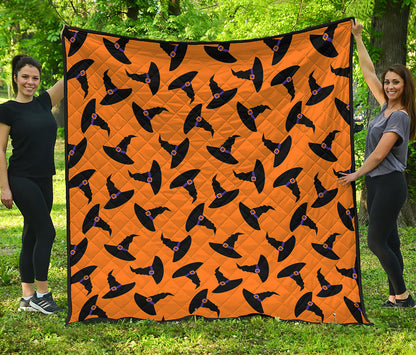 Halloween Witch Hat Pattern Print Quilt