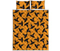 Halloween Witch Hat Pattern Print Quilt Bed Set