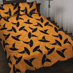 Halloween Witch Hat Pattern Print Quilt Bed Set