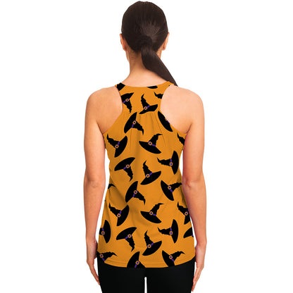 Halloween Witch Hat Pattern Print Women's Racerback Tank Top