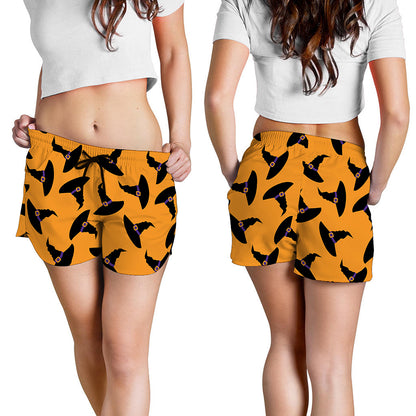 Halloween Witch Hat Pattern Print Women's Shorts