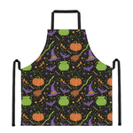 Halloween Wizard Pattern Print Apron