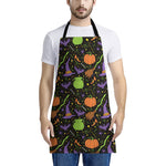 Halloween Wizard Pattern Print Apron
