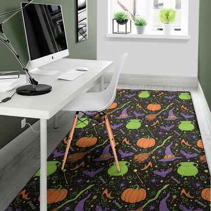 Halloween Wizard Pattern Print Area Rug