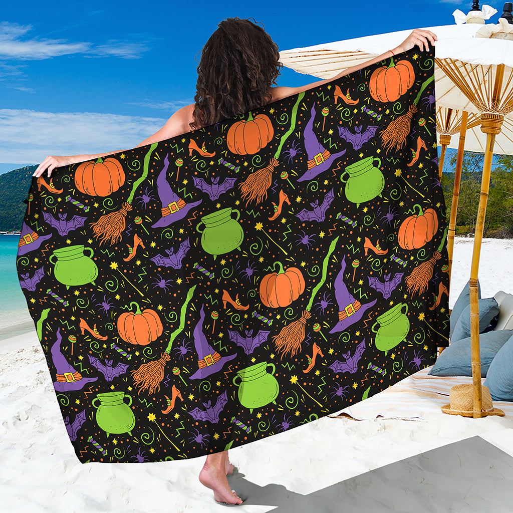 Halloween Wizard Pattern Print Beach Sarong Wrap