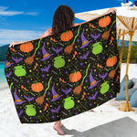 Halloween Wizard Pattern Print Beach Sarong Wrap