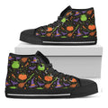 Halloween Wizard Pattern Print Black High Top Sneakers