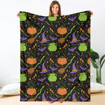 Halloween Wizard Pattern Print Blanket