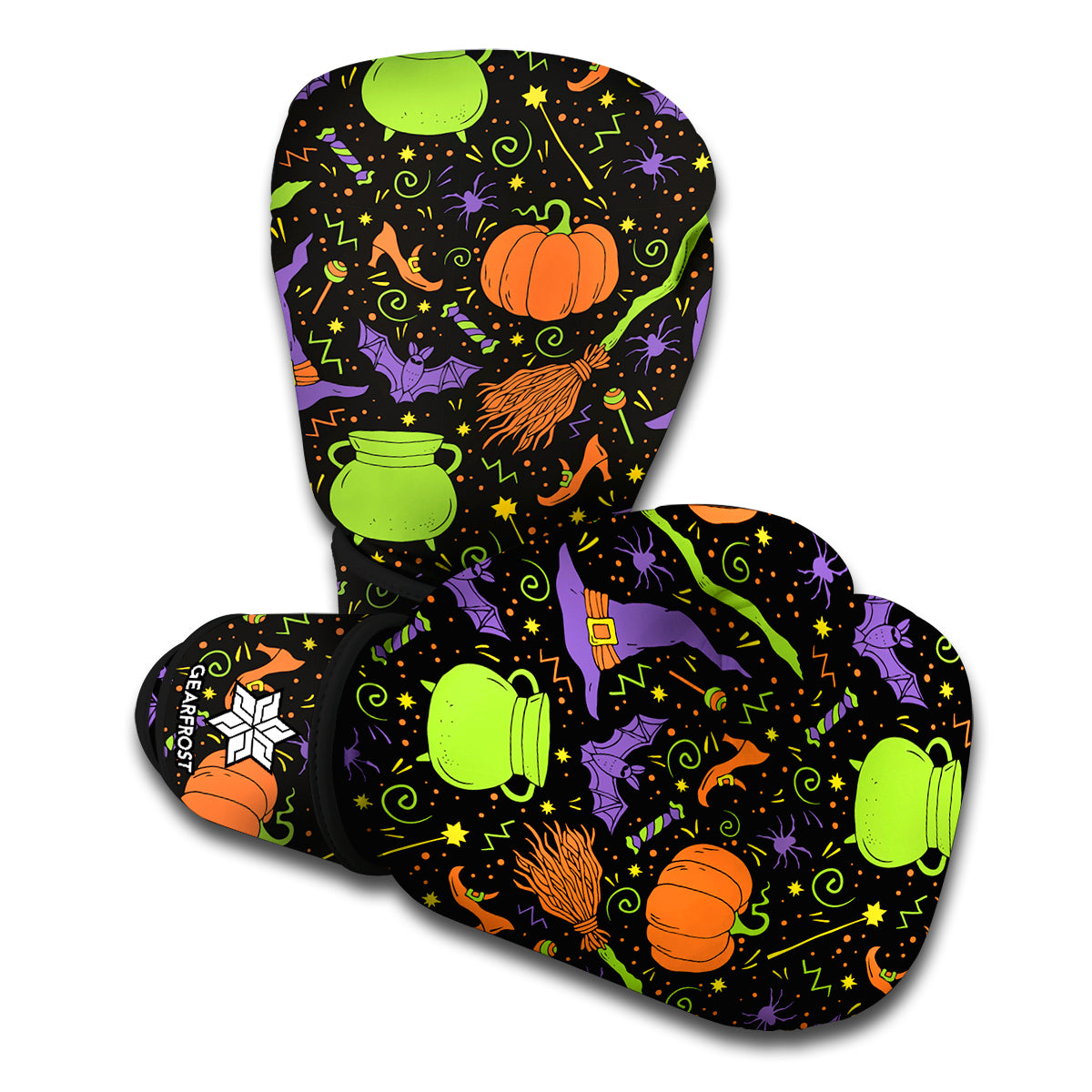 Halloween Wizard Pattern Print Boxing Gloves