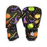 Halloween Wizard Pattern Print Boxing Gloves