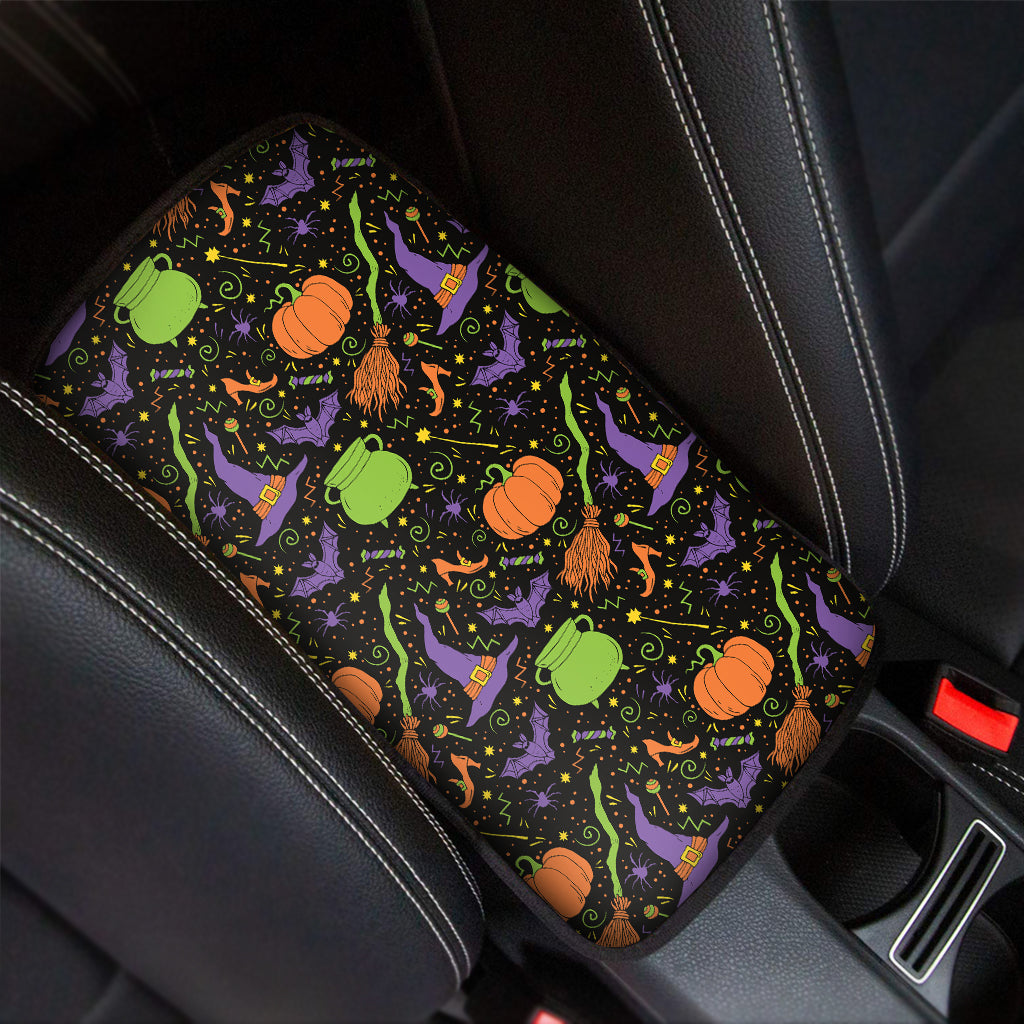 Halloween Wizard Pattern Print Car Center Console Cover