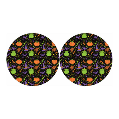 Halloween Wizard Pattern Print Car Coasters