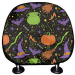 Halloween Wizard Pattern Print Car Headrest Covers