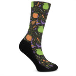 Halloween Wizard Pattern Print Crew Socks