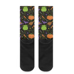 Halloween Wizard Pattern Print Crew Socks