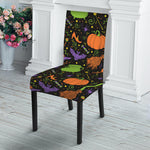 Halloween Wizard Pattern Print Dining Chair Slipcover