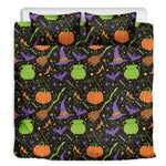 Halloween Wizard Pattern Print Duvet Cover Bedding Set