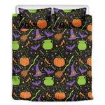 Halloween Wizard Pattern Print Duvet Cover Bedding Set