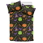 Halloween Wizard Pattern Print Duvet Cover Bedding Set