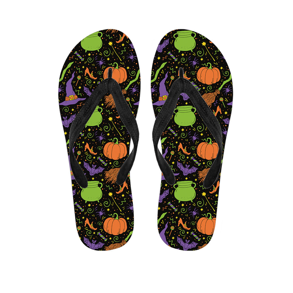 Halloween Wizard Pattern Print Flip Flops