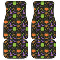 Halloween Wizard Pattern Print Front and Back Car Floor Mats