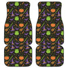 Halloween Wizard Pattern Print Front and Back Car Floor Mats