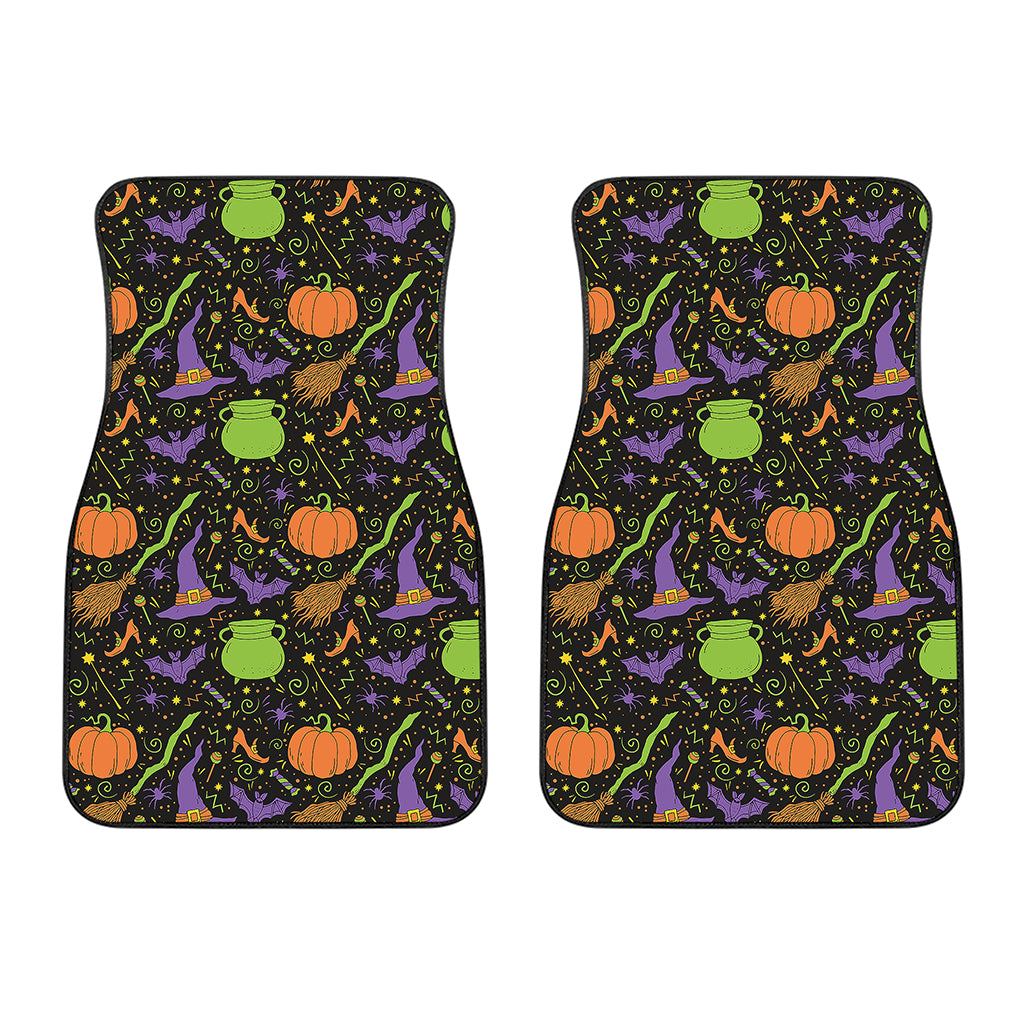 Halloween Wizard Pattern Print Front Car Floor Mats