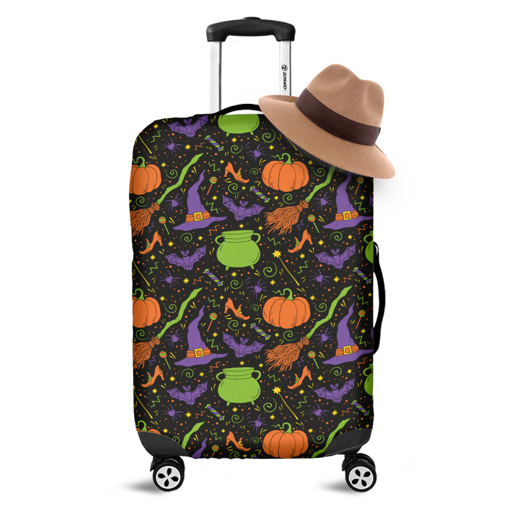 Halloween Wizard Pattern Print Luggage Cover