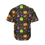 Halloween Wizard Pattern Print Men's Baseball Jersey
