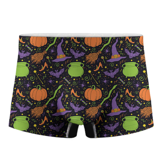 Halloween Wizard Pattern Print Men's Boxer Briefs