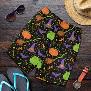 Halloween Wizard Pattern Print Men's Shorts