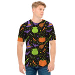 Halloween Wizard Pattern Print Men's T-Shirt