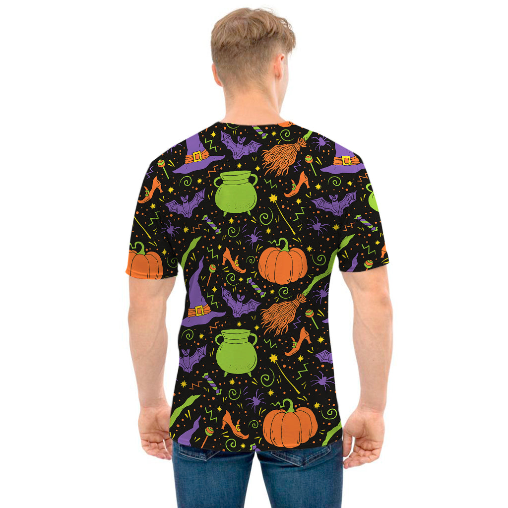 Halloween Wizard Pattern Print Men's T-Shirt