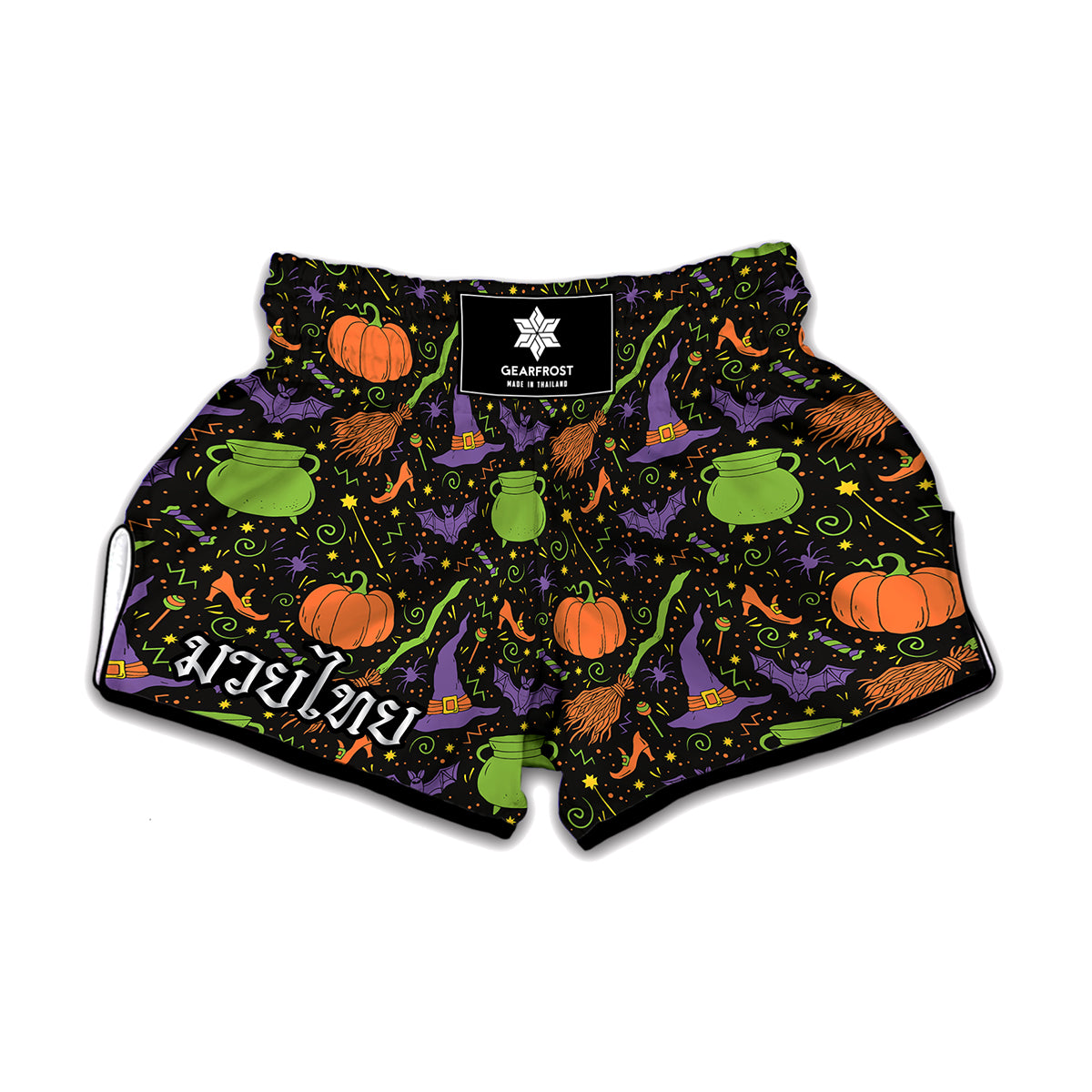 Halloween Wizard Pattern Print Muay Thai Boxing Shorts