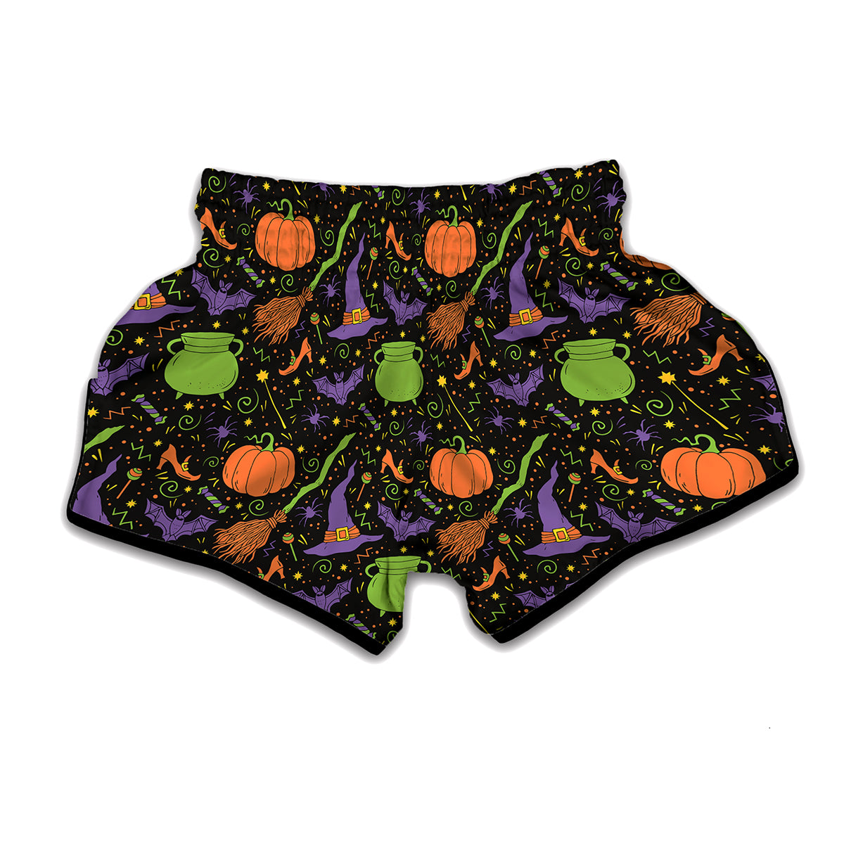 Halloween Wizard Pattern Print Muay Thai Boxing Shorts