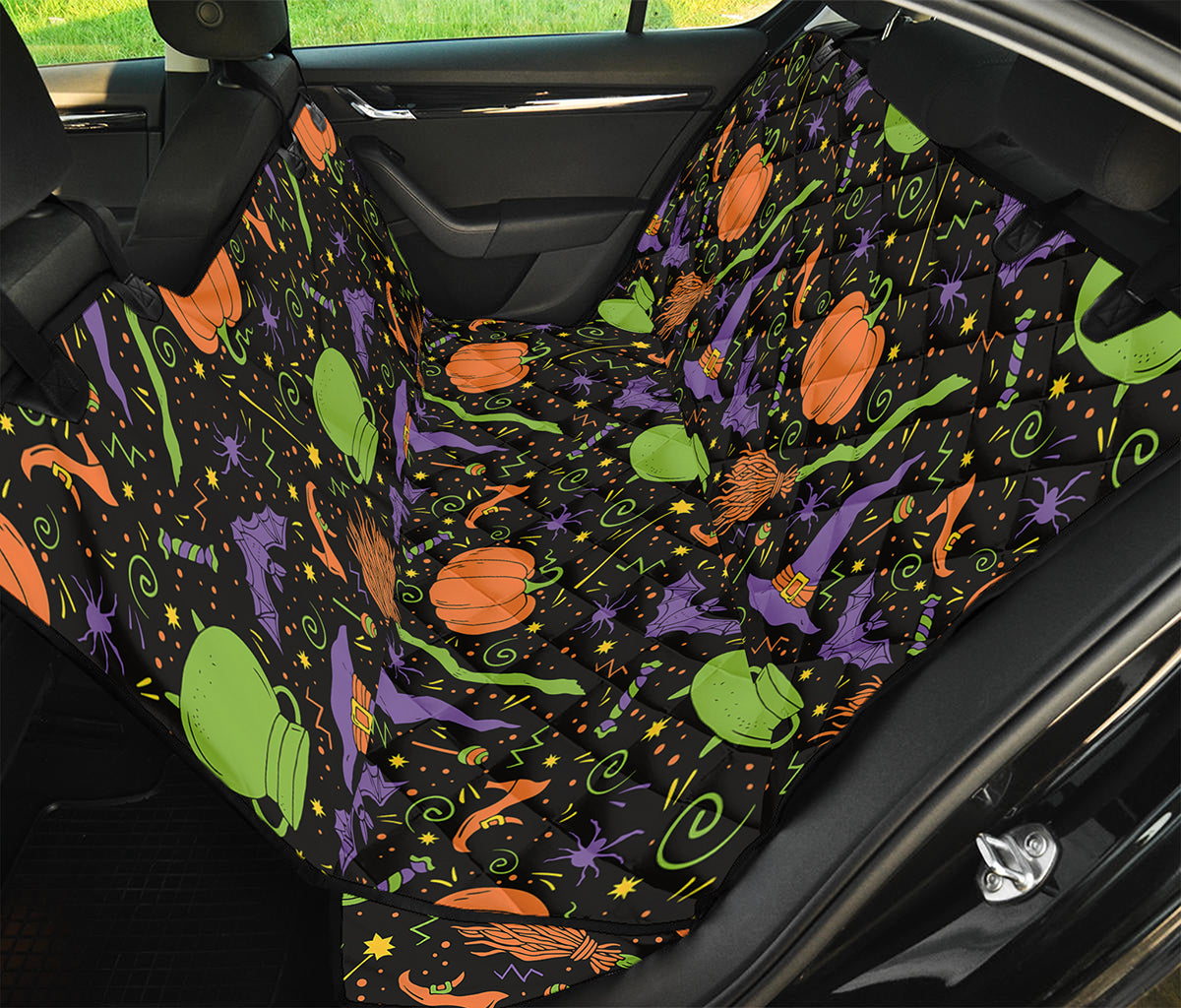 Halloween Wizard Pattern Print Pet Car Back Seat Cover
