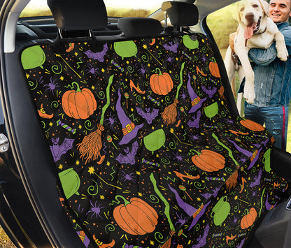 Halloween Wizard Pattern Print Pet Car Back Seat Cover