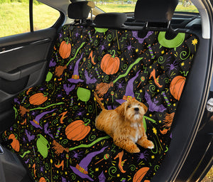 Halloween Wizard Pattern Print Pet Car Back Seat Cover