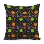 Halloween Wizard Pattern Print Pillow Cover