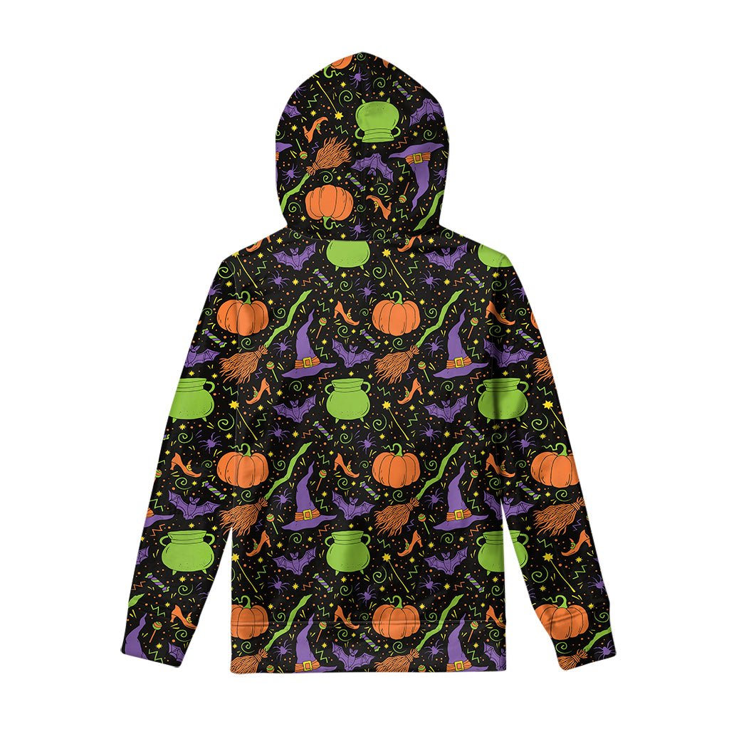 Halloween Wizard Pattern Print Pullover Hoodie