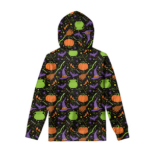 Halloween Wizard Pattern Print Pullover Hoodie