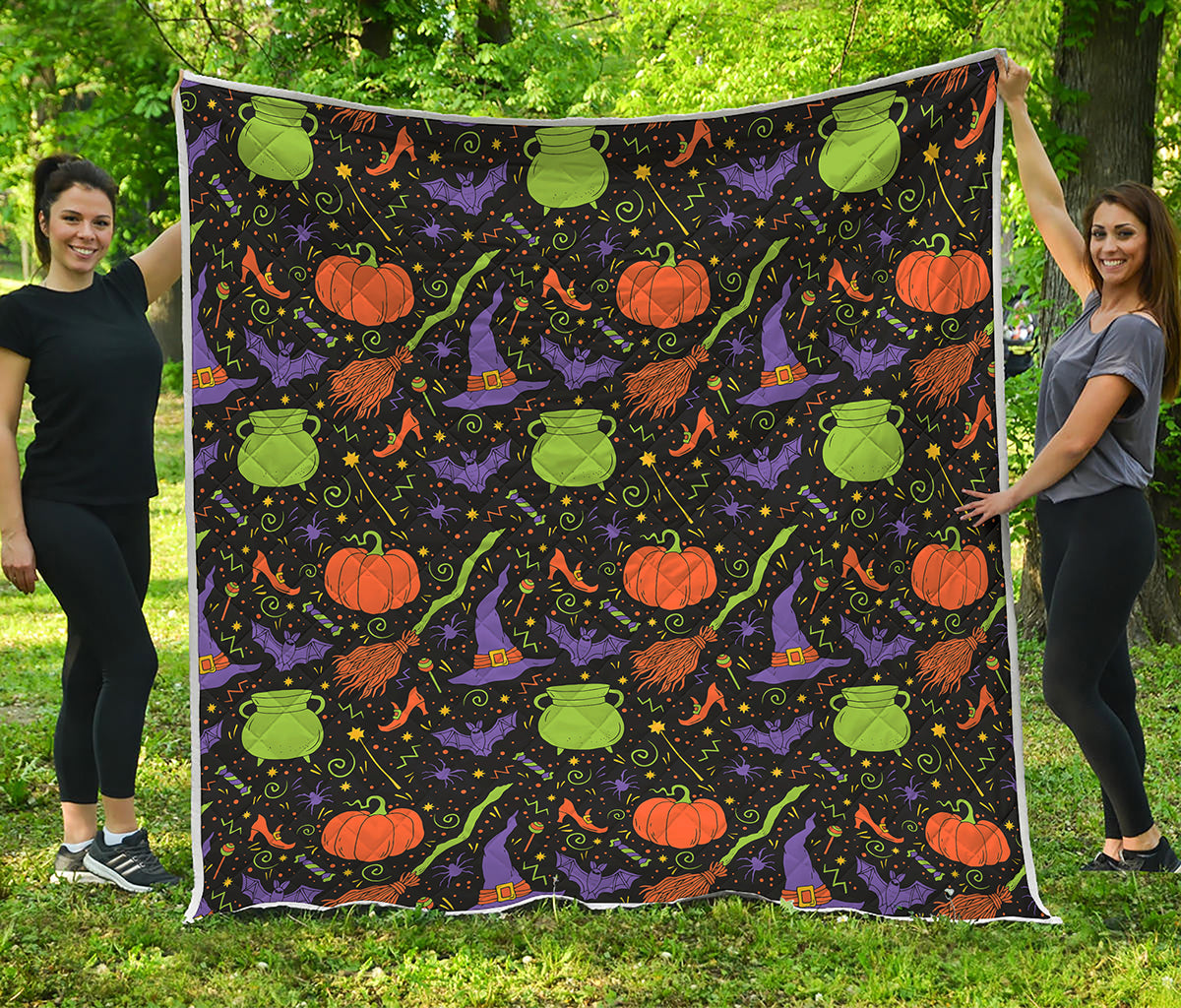 Halloween Wizard Pattern Print Quilt