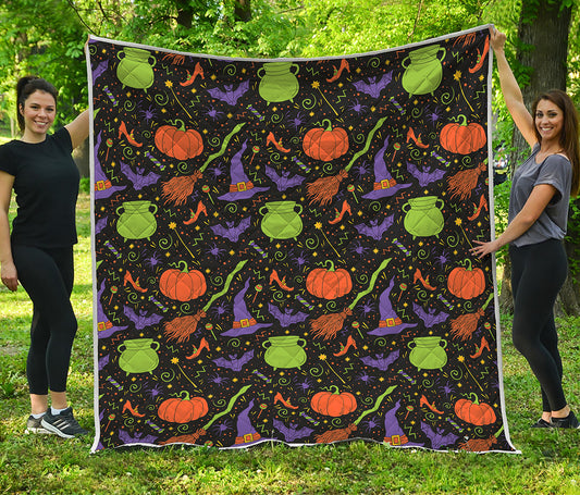 Halloween Wizard Pattern Print Quilt