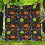 Halloween Wizard Pattern Print Quilt