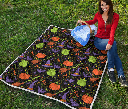 Halloween Wizard Pattern Print Quilt